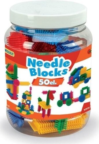 Needle Blocks-Tüskés építőjáték-üveges szett 50 db-Wader 
